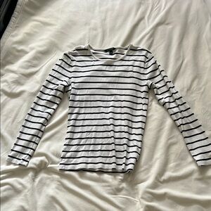 Striped Black and White Women's Top